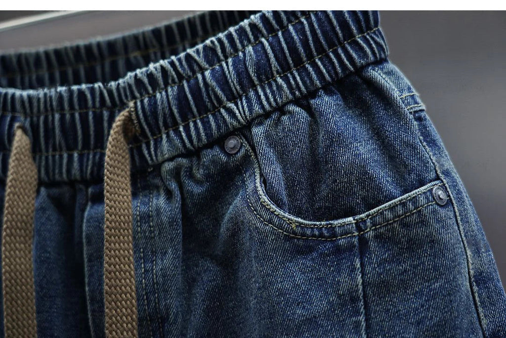 Galvan™ | Denim Bel Lastiği Olan Baggy Pantolon