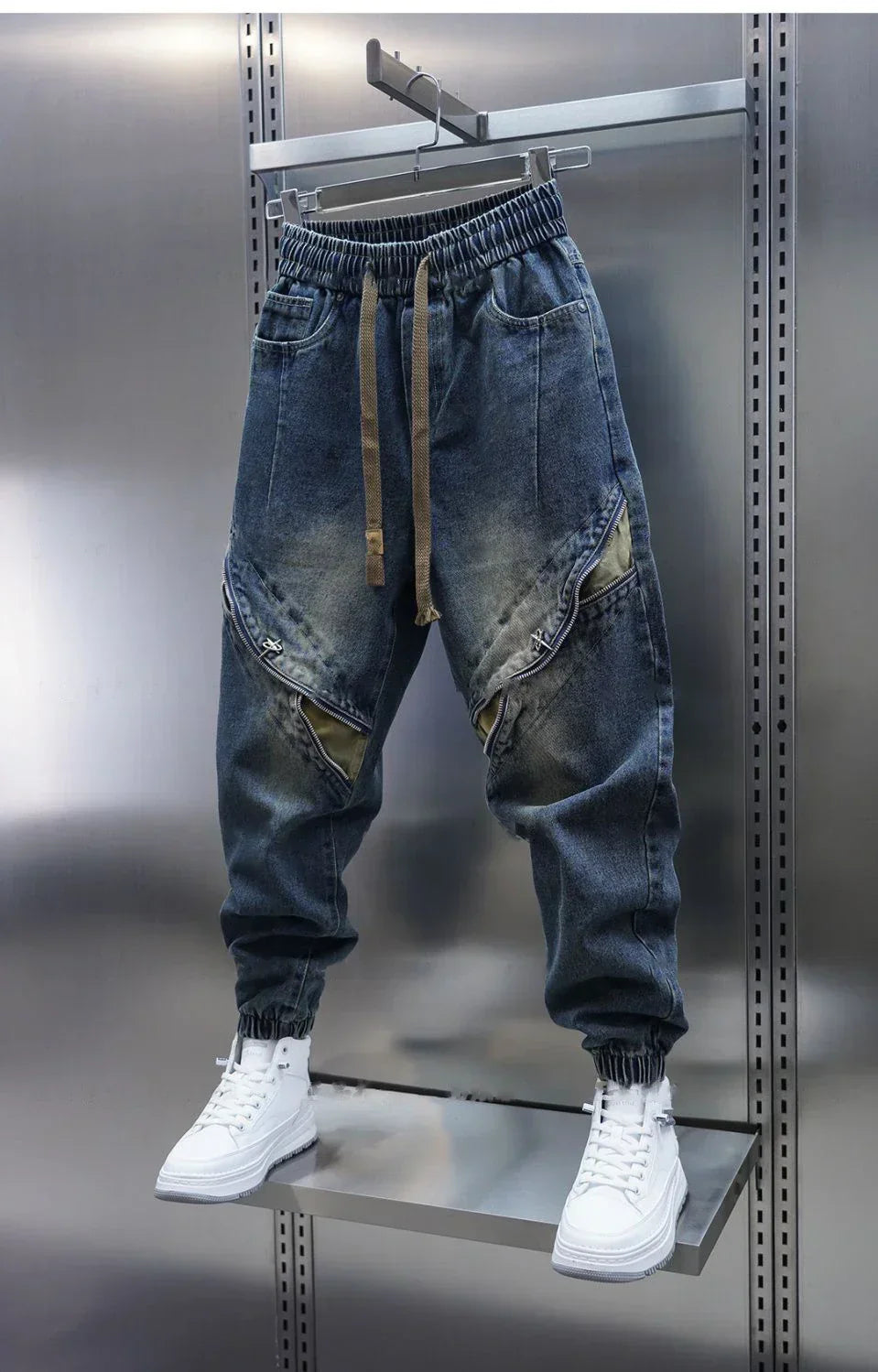 Galvan™ | Denim Bel Lastiği Olan Baggy Pantolon