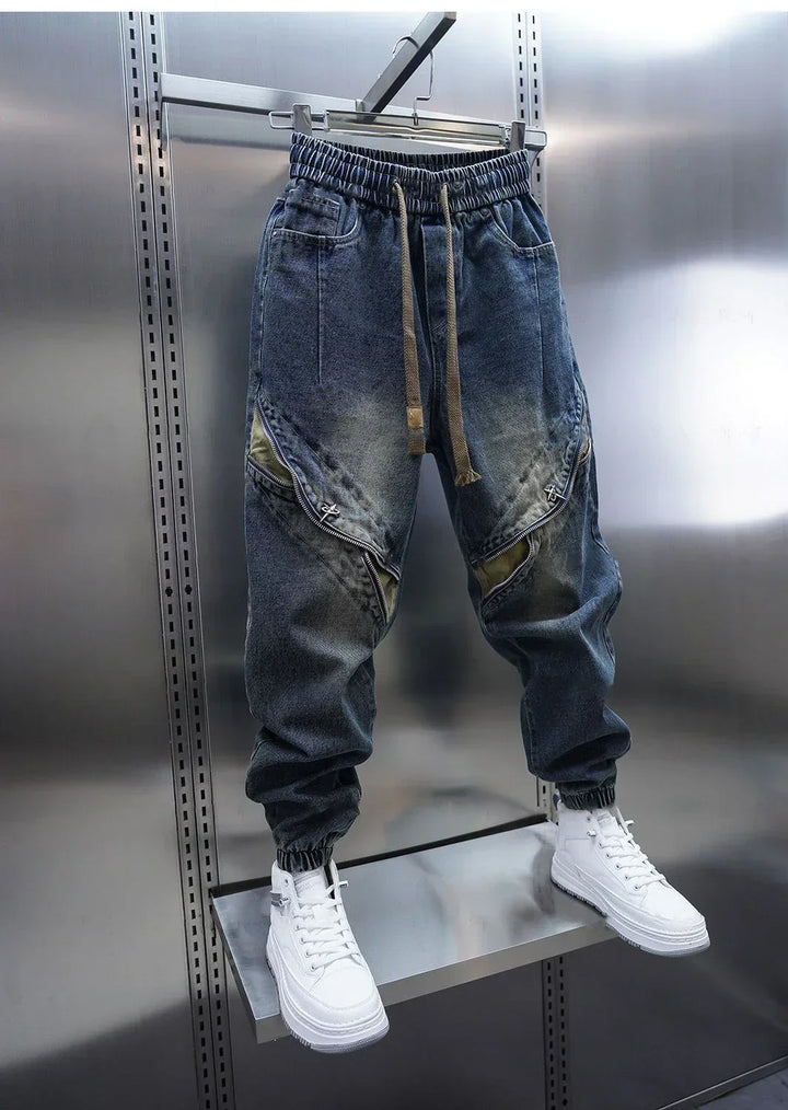 Galvan™ | Denim Bel Lastiği Olan Baggy Pantolon