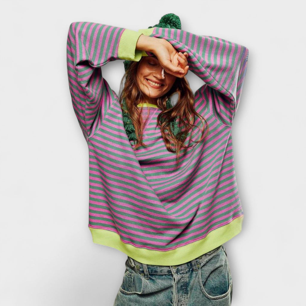 Mary - Çizgili Oversize Kazak